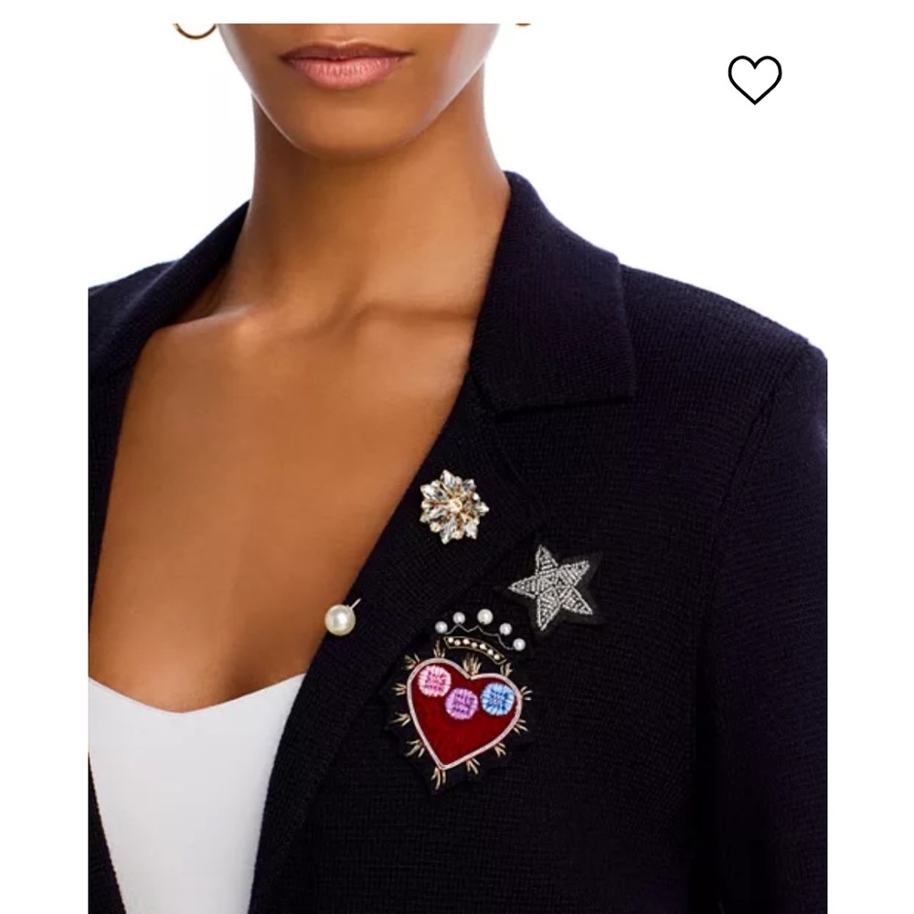 Cinq a Sept Navy Knit Blazer